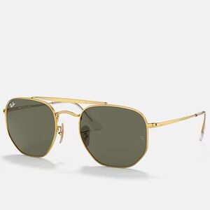 Ray-Ban Gold Frame Green Lens Aviator Sunglasses